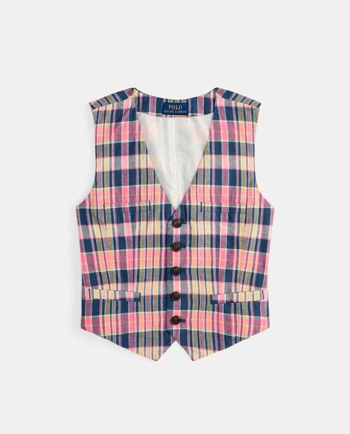 RALPH LAUREN NIÑA BLAZER MADRAS PINK YELLOW NAVY MULTI PLD