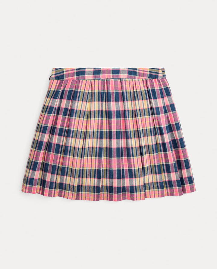 RALPH LAUREN NIÑA FALDA MADRAS PINK YELLOW NAVY MULTI PLD