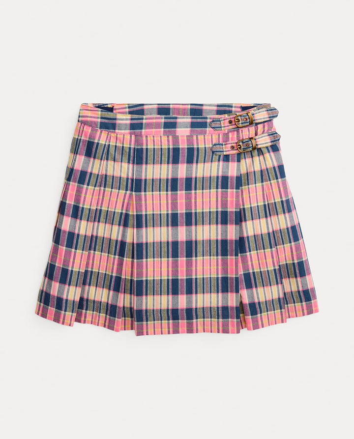 RALPH LAUREN NIÑA FALDA MADRAS PINK YELLOW NAVY MULTI PLD