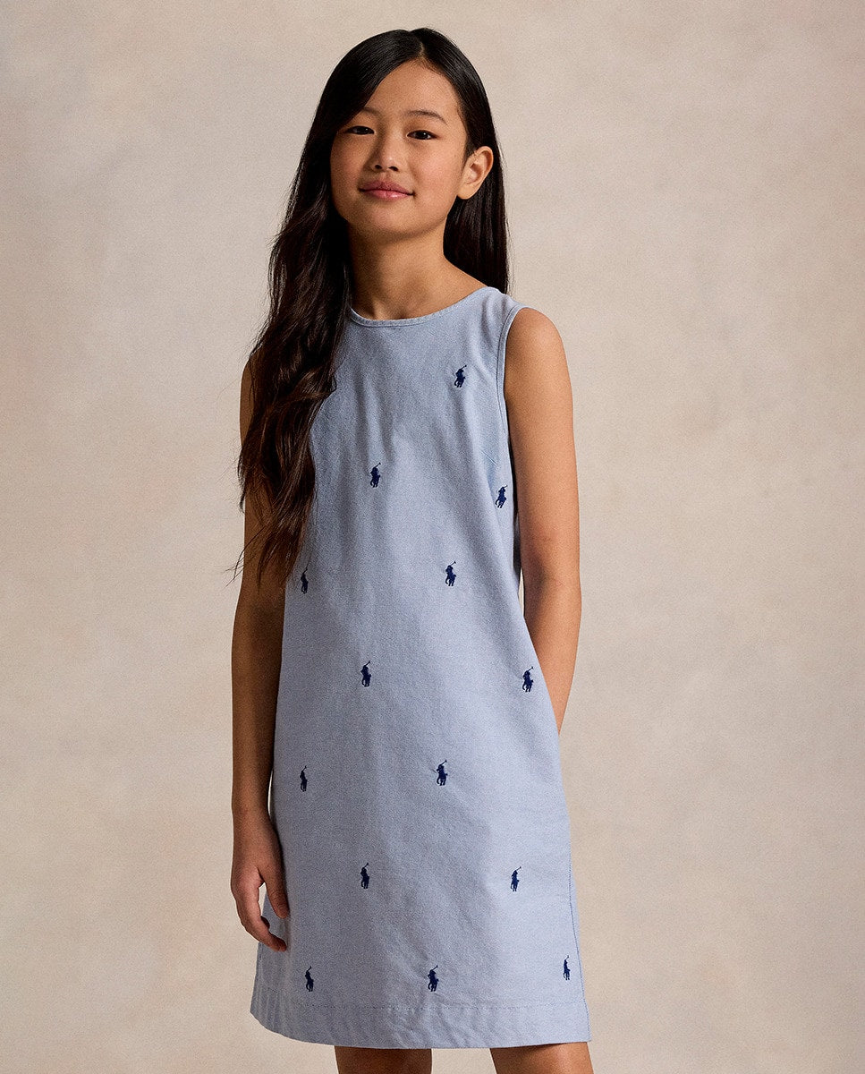 RALPH LAUREN NIÑA VESTIDO BLUE HYACINTH