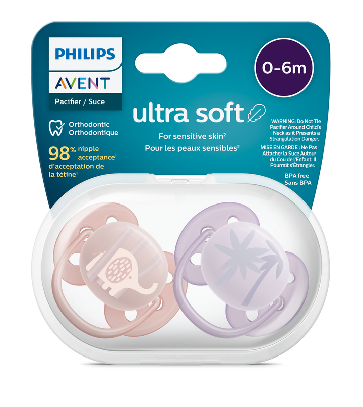AVENT CHUPETES ULTRA SOFT 0-6M NIÑA 2PCS
