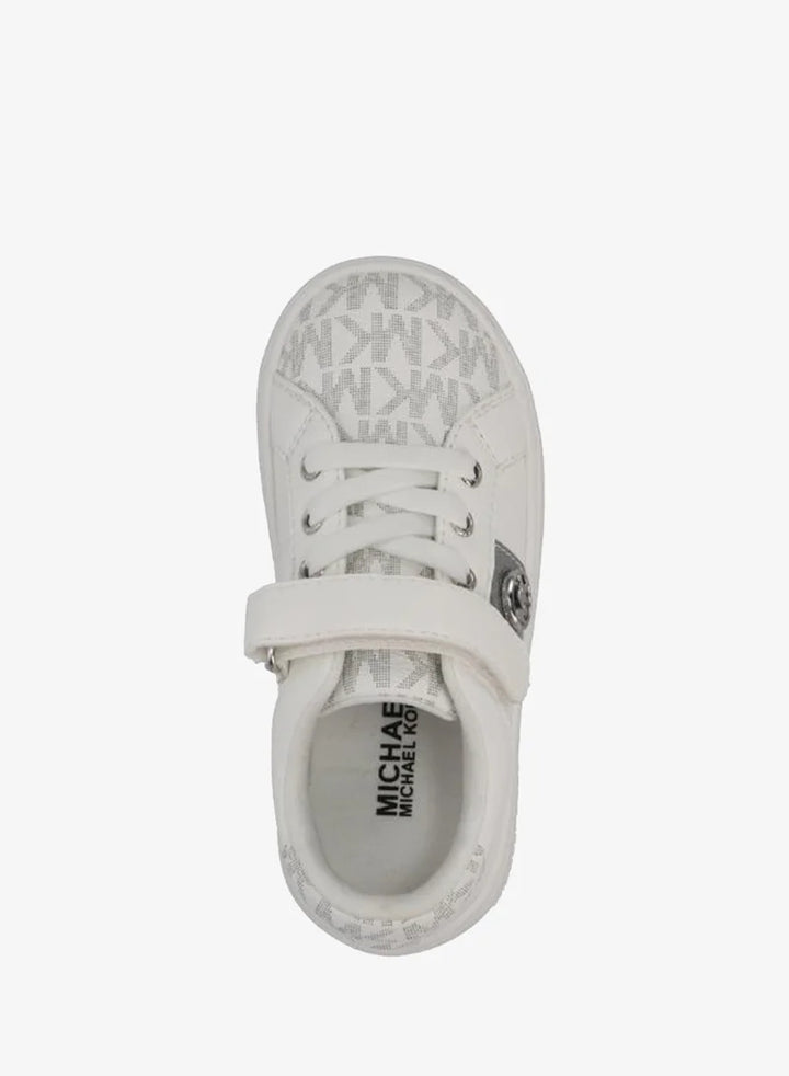 MICHAEL KORS NIÑA ZAPATILLA JEM RAINE PS WHITE SYNTHETIC/MONOGRAM/SILVER METALLIC