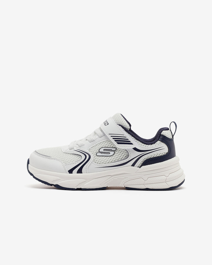 SKECHERS NIÑO ZAPATILLA RETRO GRAPH WHITE/NAVY