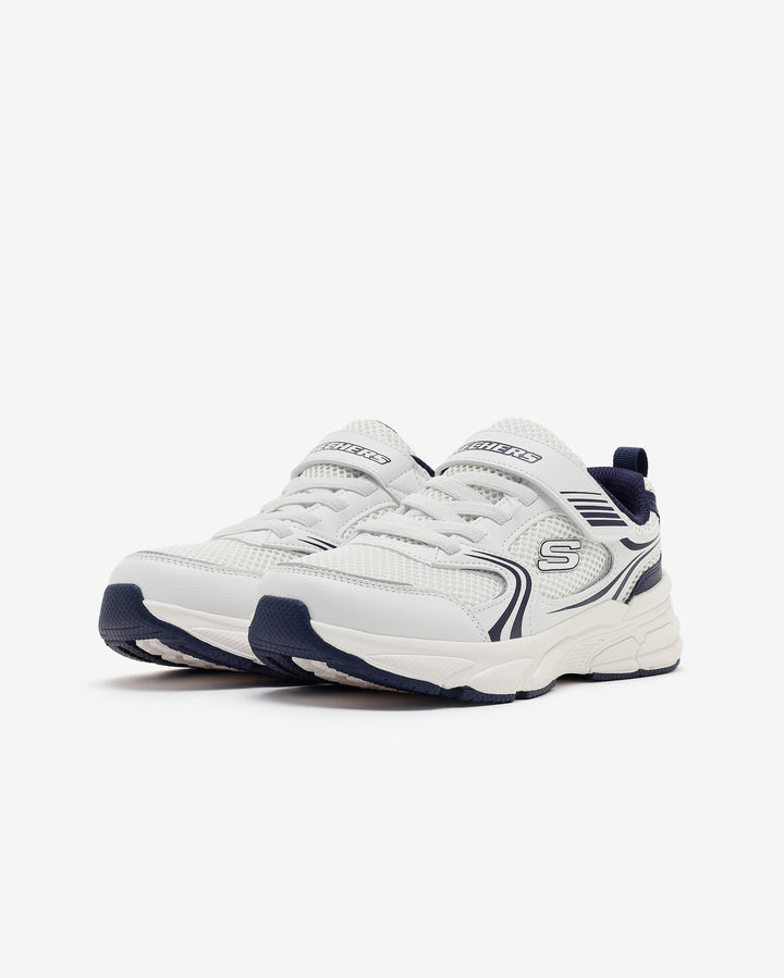SKECHERS NIÑO ZAPATILLA RETRO GRAPH WHITE/NAVY