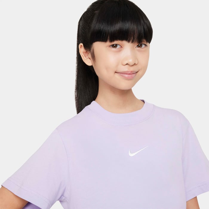 NIKE NIÑA TSHIRT G NSW ESSNTL SS BOXY HYDRANGEAS/WHT