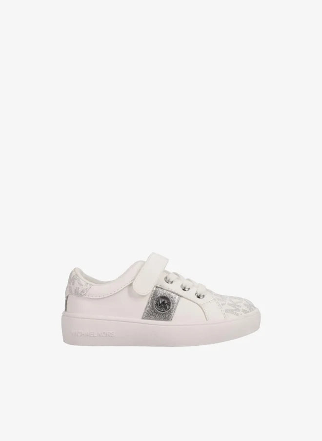 MICHAEL KORS NIÑA ZAPATILLA JEM RAINE PS WHITE SYNTHETIC/MONOGRAM/SILVER METALLIC