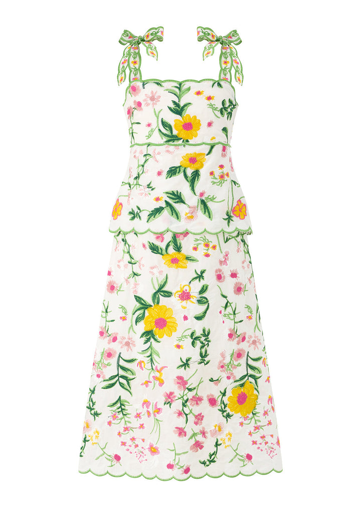 MARLO NIÑA VESTIDO KAYLEE EMBROIDERED MAXI FLORAL