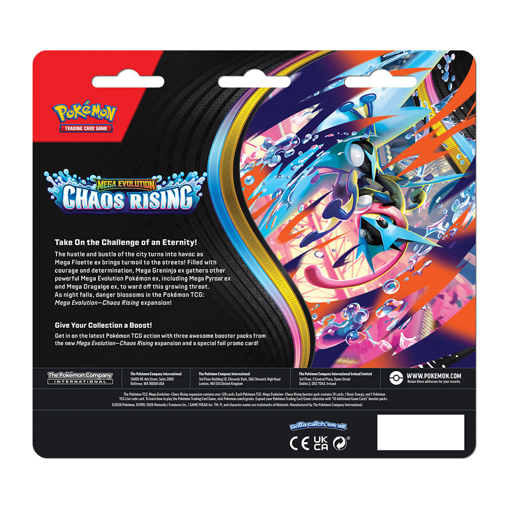 POKEMON MEGA EVOLUTION CHAOS RISING EXPANSION BLISTER 3PCS