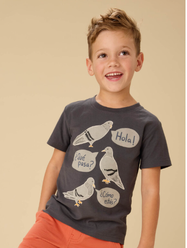 Tea Collection Camiseta Spanish Pigeon Graphic Pepper para Niño