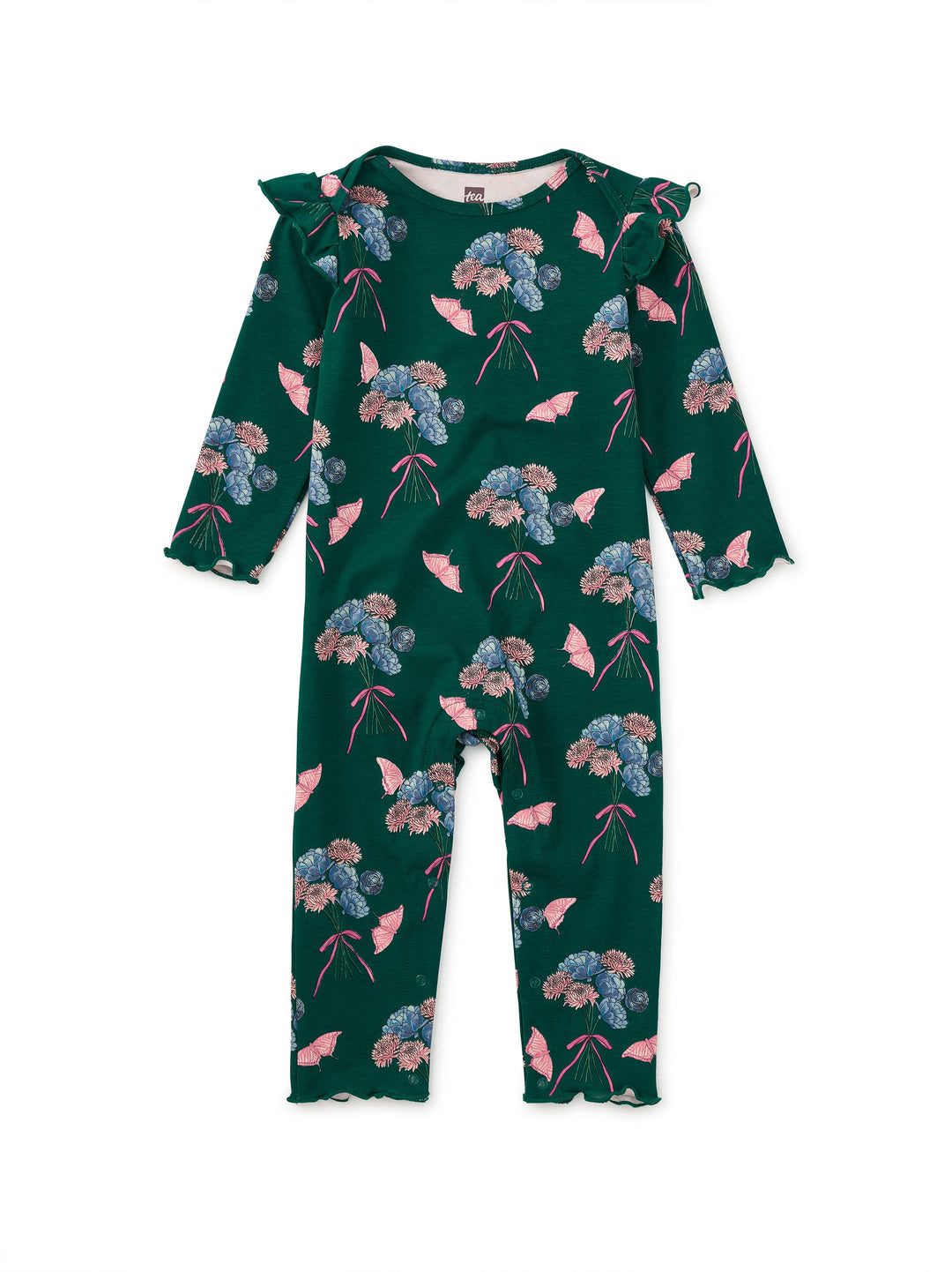 Tea Collection Mameluco Ruffle Shoulder para Bebé Niña