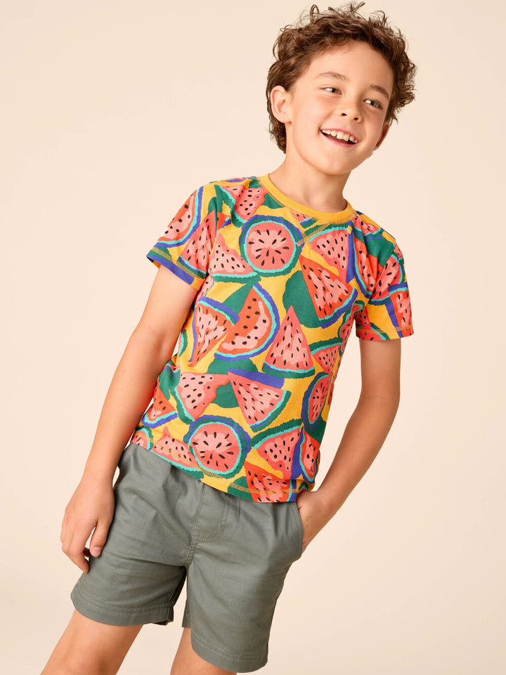 TEA COLLECTION NIÑO TSHIRT PRINTED WIGGLY WATERMELONS