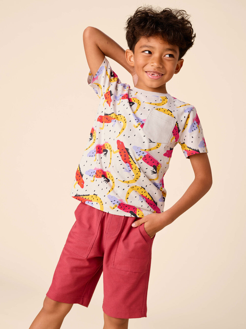 TEA COLLECTION NIÑO SHORT PLAYWEAR EARTH RED