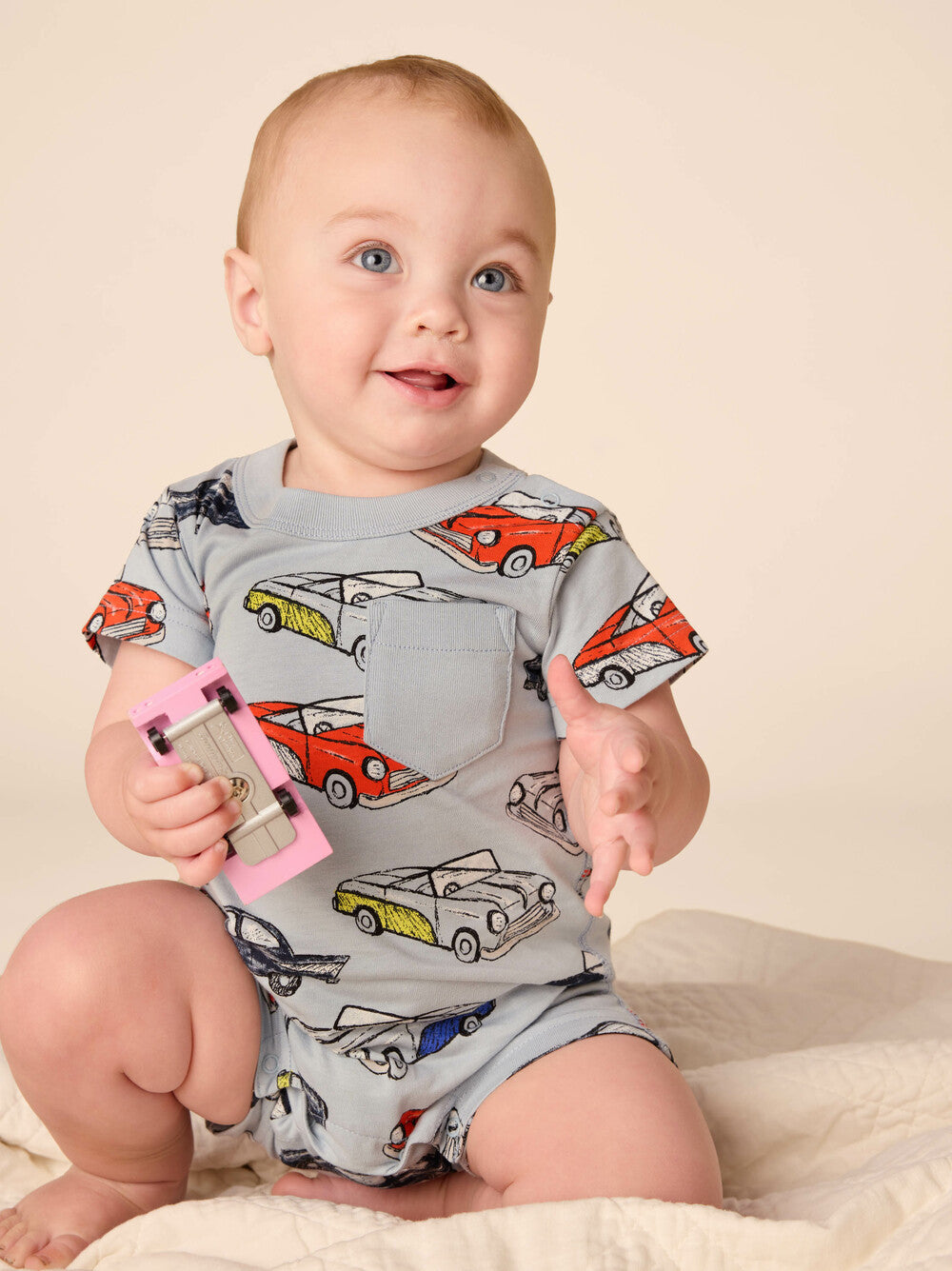TEA COLLECTION BEBE NIÑO ROMPER POCKET CUBAN CARS