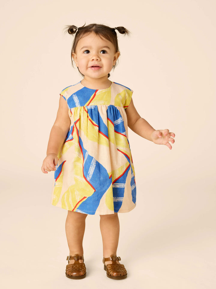 TEA COLLECTION NIÑA VESTIDO PRINTED EMPIRE TROPICAL LEAF