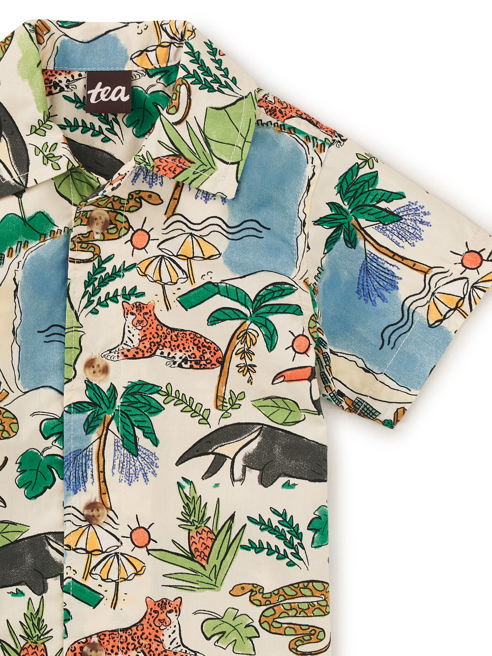 TEA COLLECTION NIÑO CAMISA PRINTED CAMP RIO ANIMAL SCENIC