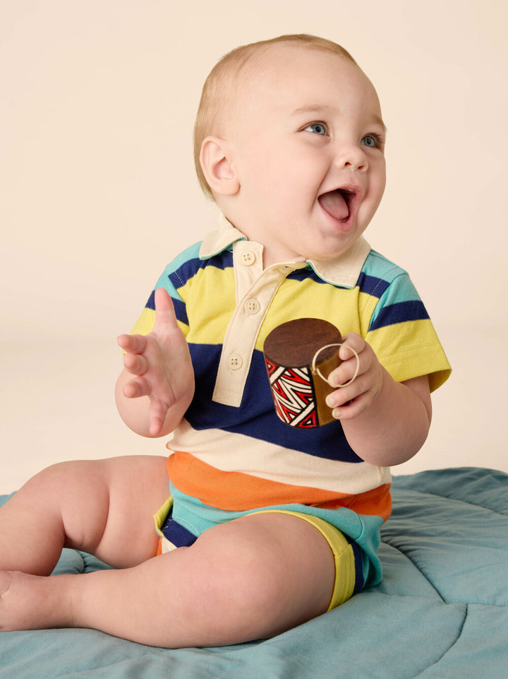 TEA COLLECTION BEBE NIÑO ROMPER POLO PATINA