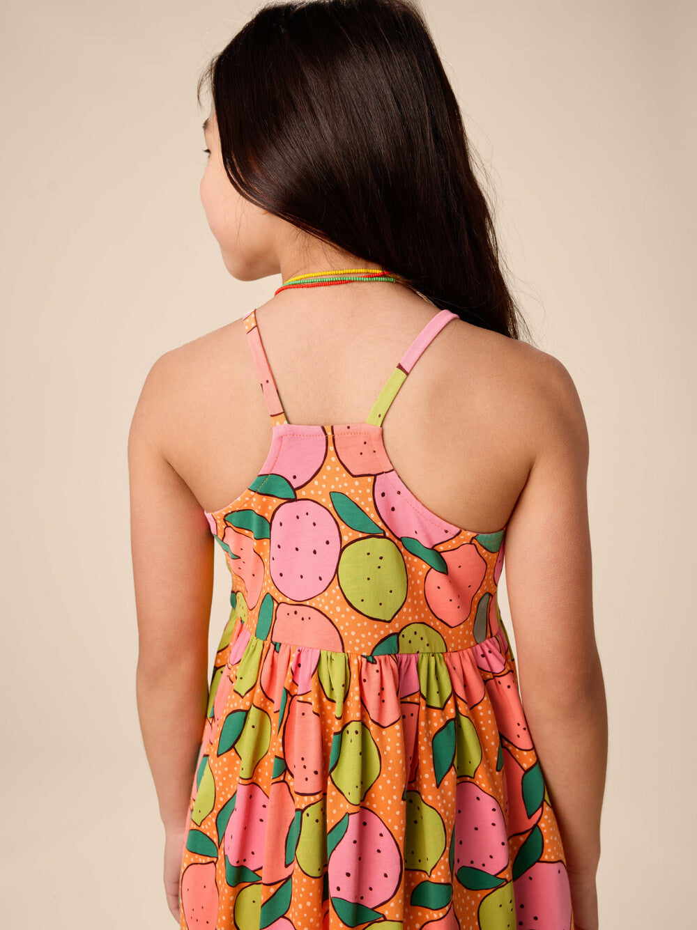 TEA COLLECTION NIÑA VESTIDO RACERBACK TWIRL DOTTY CITRUS