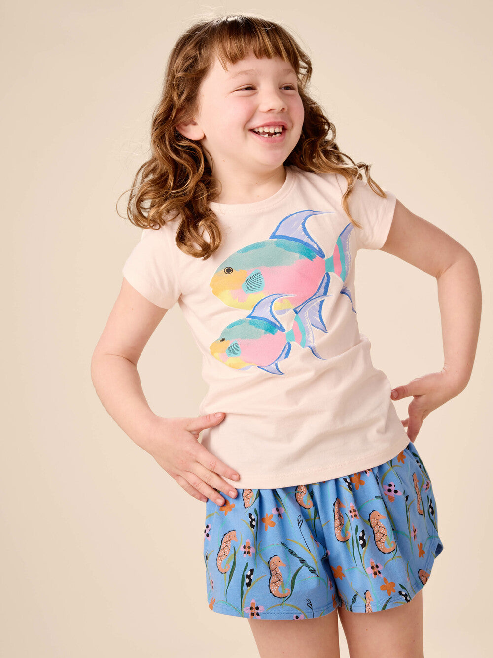 TEA COLLECTION NIÑA TSHIRT QUEEN TRIGGER FISH CREOLE PINK