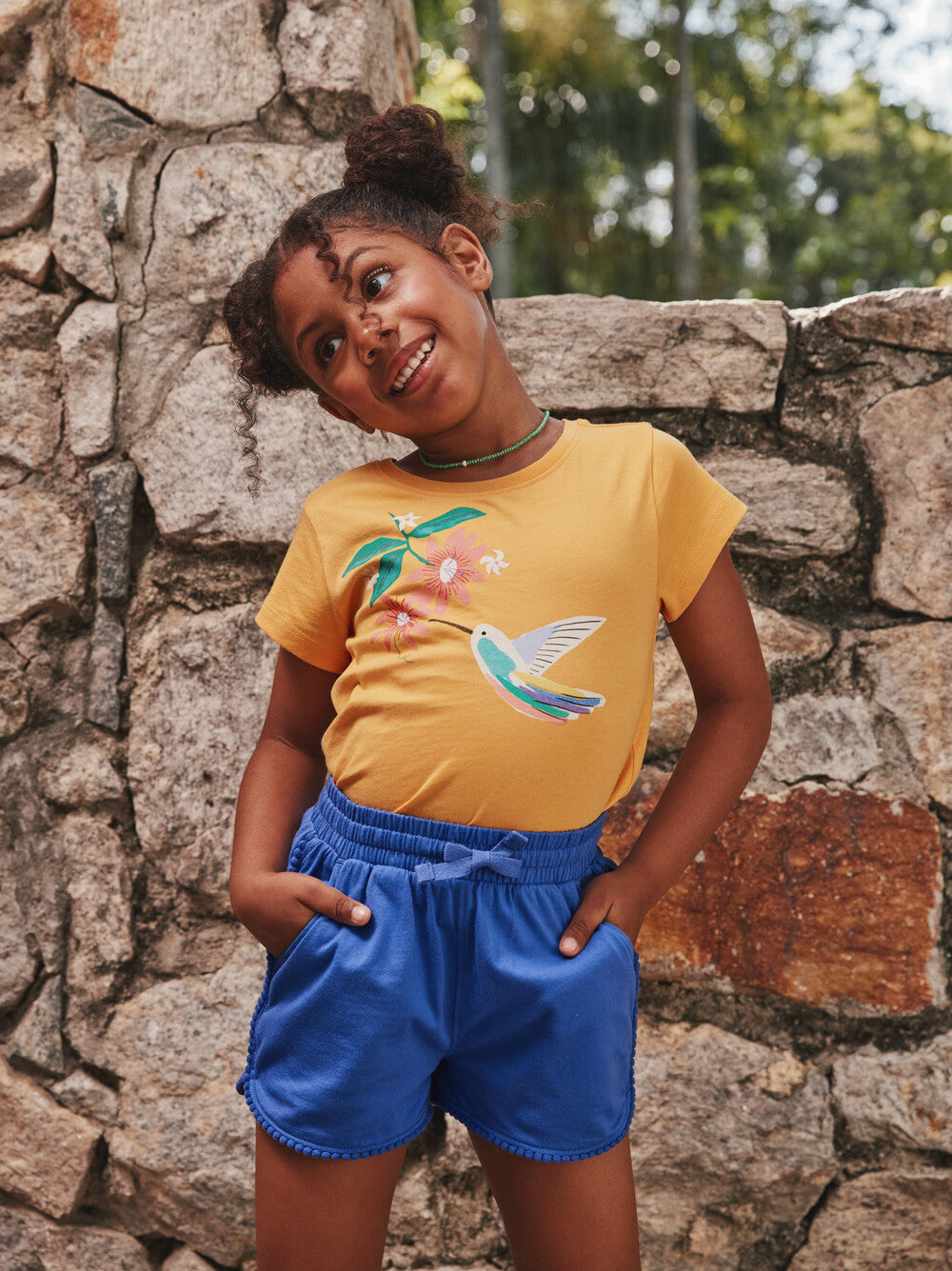 TEA COLLECTION NIÑA TSHIRT RAINBOW HUMMINGBIRD JESSAMINE