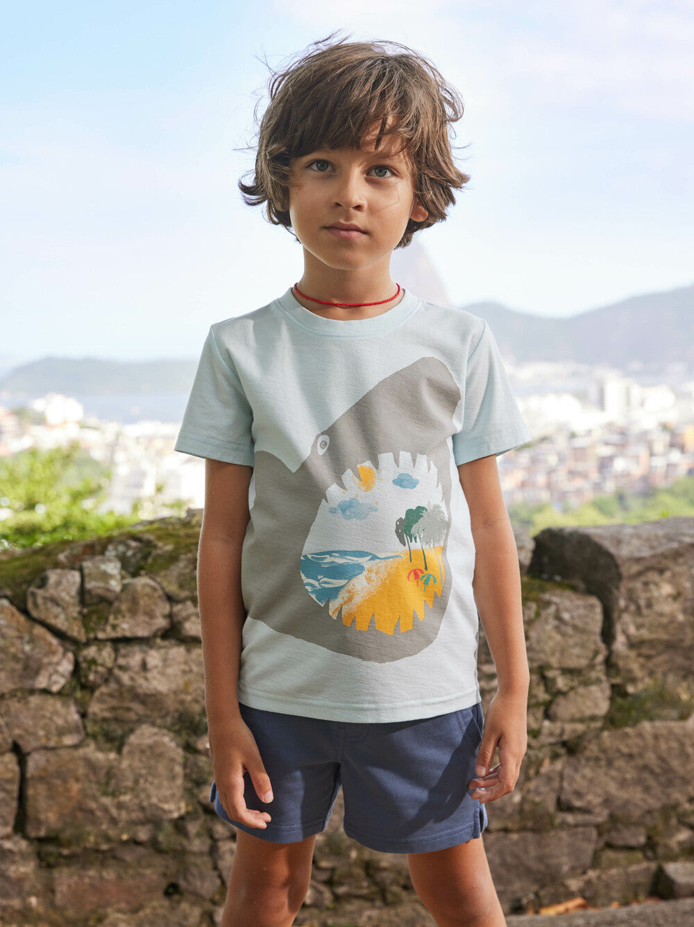 TEA COLLECTION NIÑO TSHIRT SHARK BITE BEACH BLUE GLOW