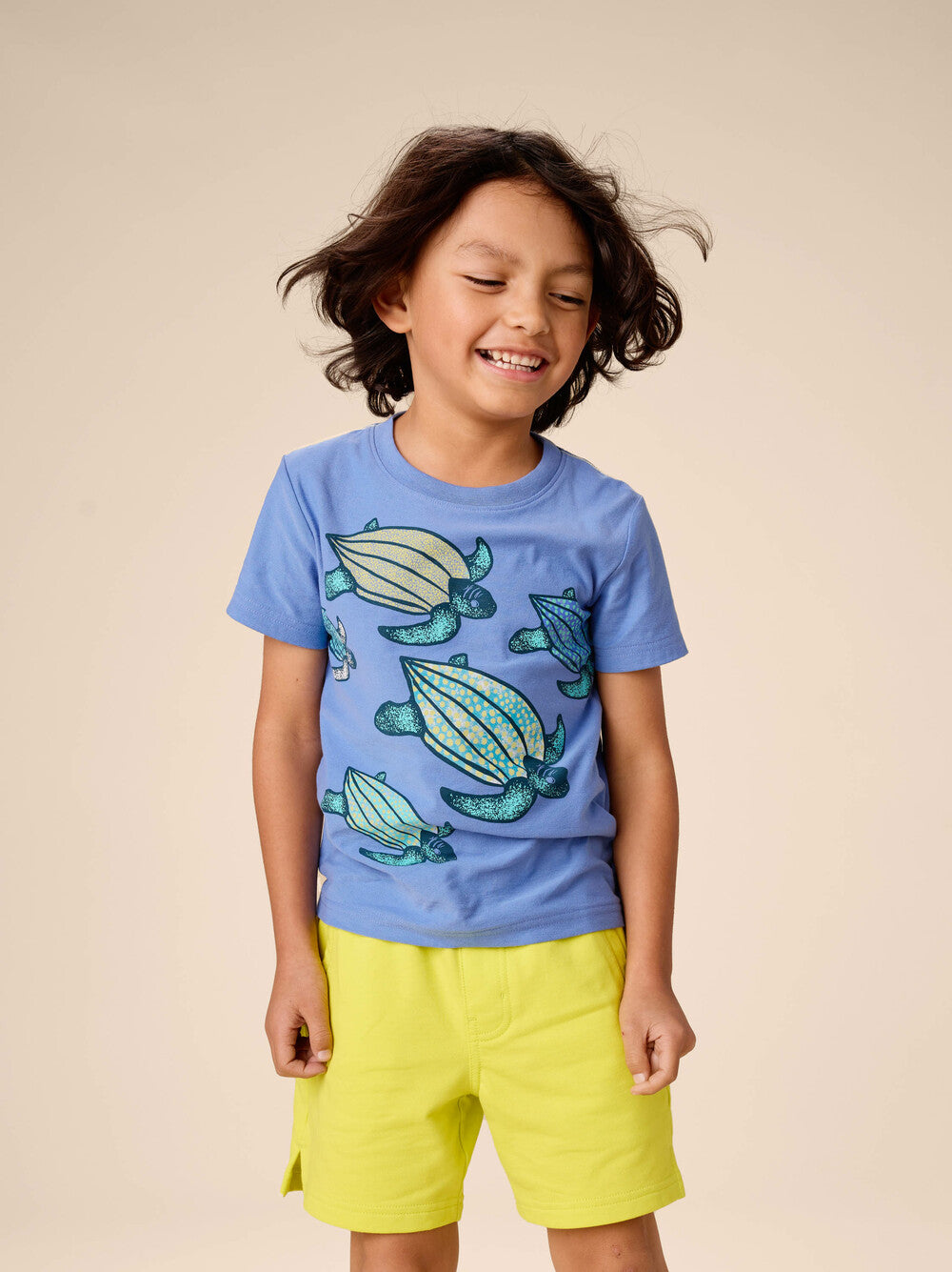 TEA COLLECTION NIÑO TSHIRT LEATHERBACK TURTLES BLUE YARROW