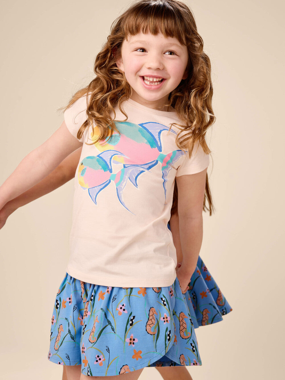 TEA COLLECTION NIÑA TSHIRT QUEEN TRIGGER FISH CREOLE PINK