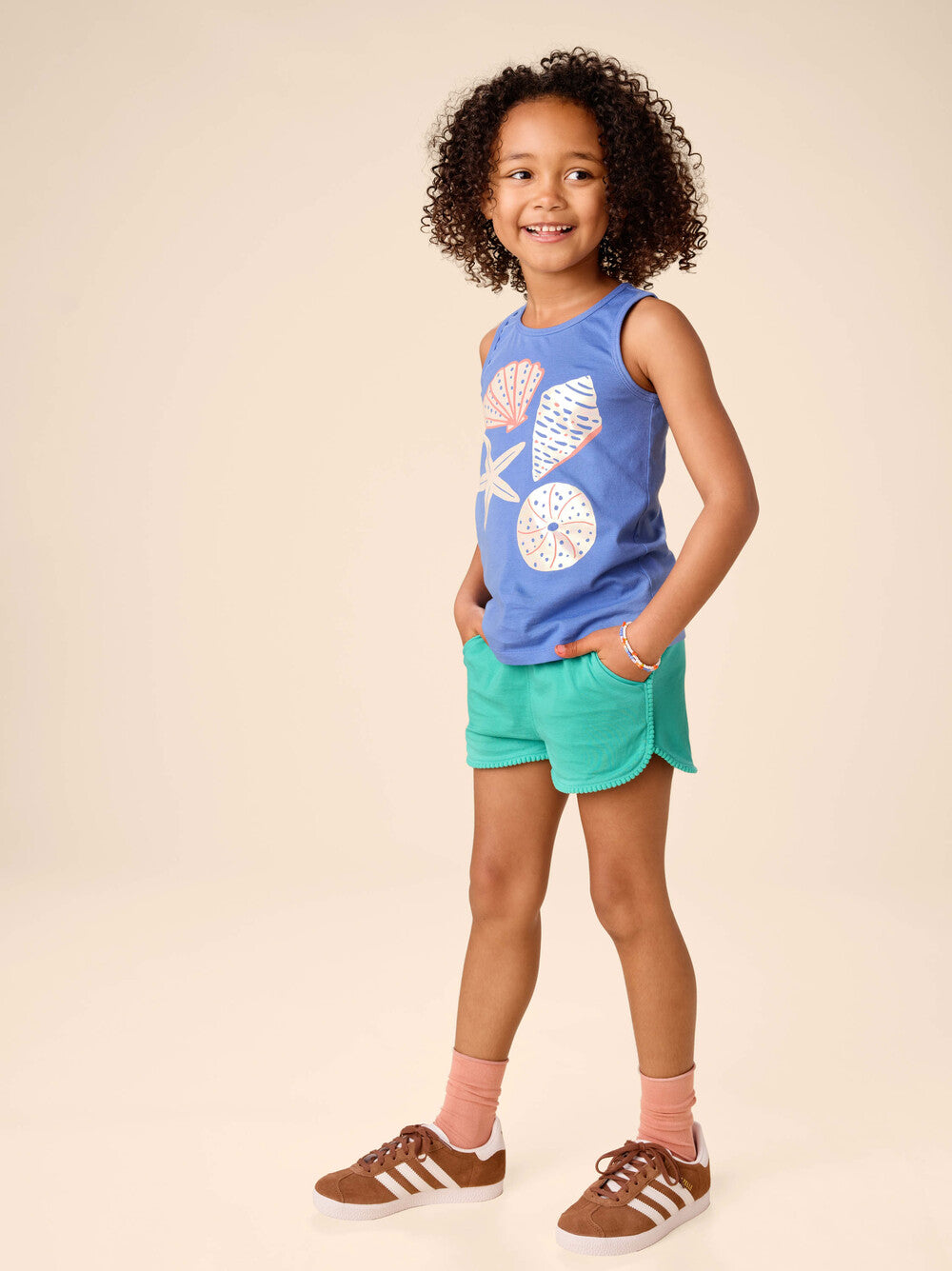 TEA COLLECTION NIÑA SHORT POM-POM GYM LIGHT LAGUNA