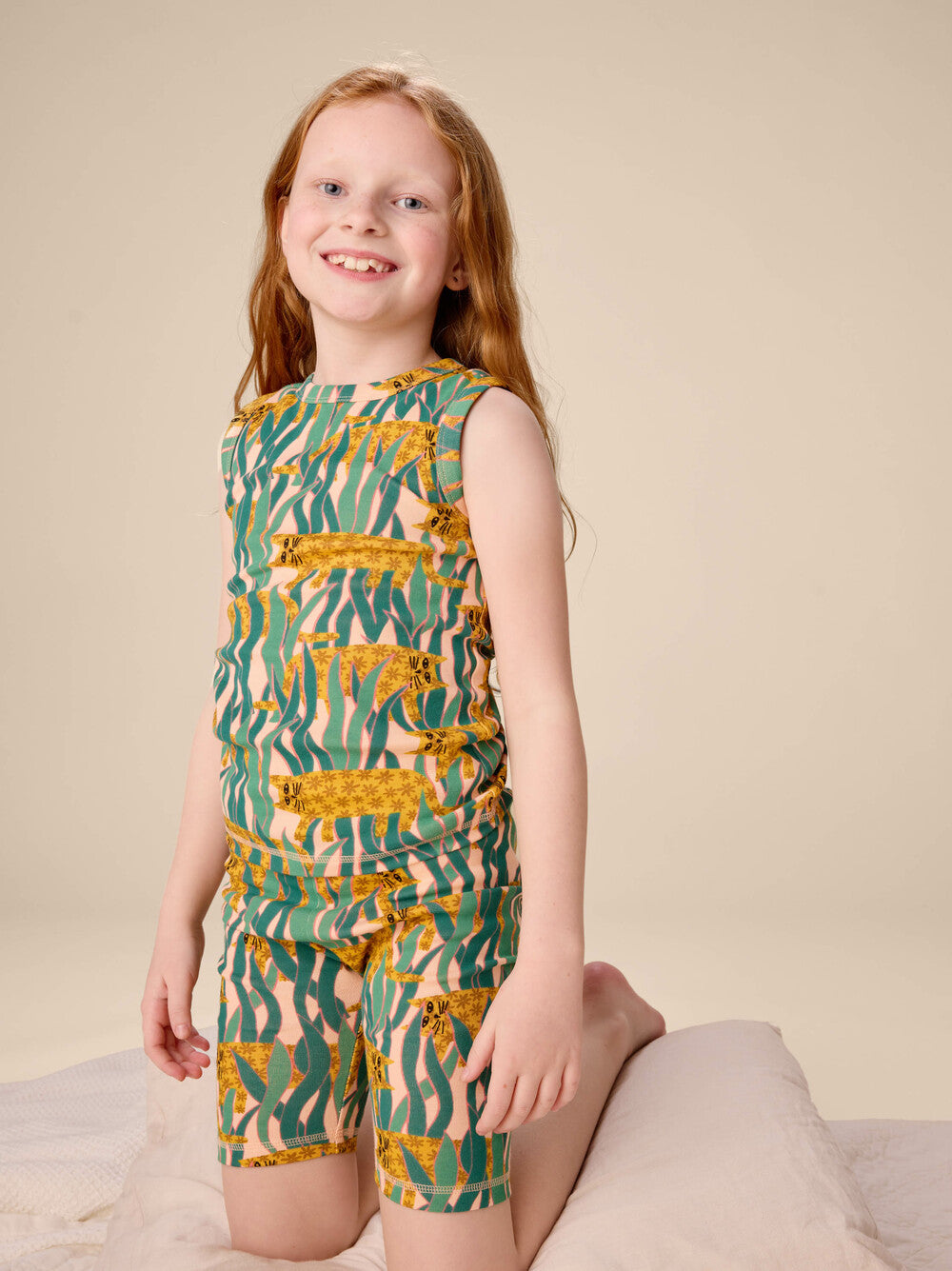 TEA COLLECTION NIÑA PIJAMA SUMMER NIGHTS TANK SNEAKY JUNGLE CAT
