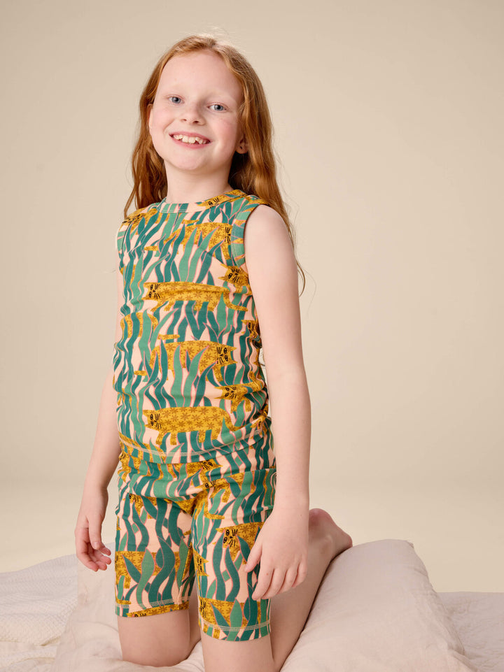 TEA COLLECTION NIÑA PIJAMA SUMMER NIGHTS TANK SNEAKY JUNGLE CAT