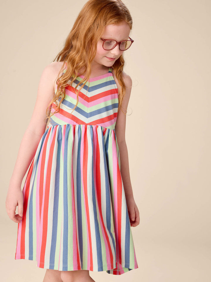 TEA COLLECTION NIÑA VESTIDO RACERBACK TWIRL SCARLET