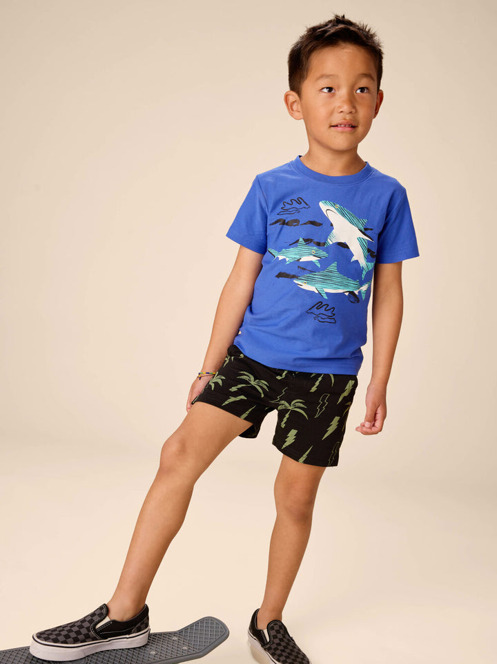 TEA COLLECTION NIÑO TSHIRT SHARK PLAY MAJORELLE BLUE