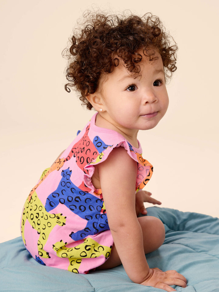 TEA COLLECTION BEBE NIÑA ROMPER FLUTTER BRIGHT JAGUARS