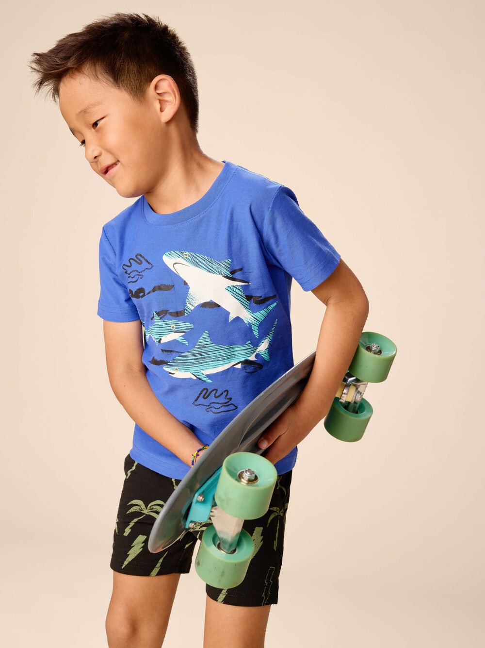 TEA COLLECTION NIÑO TSHIRT SHARK PLAY MAJORELLE BLUE