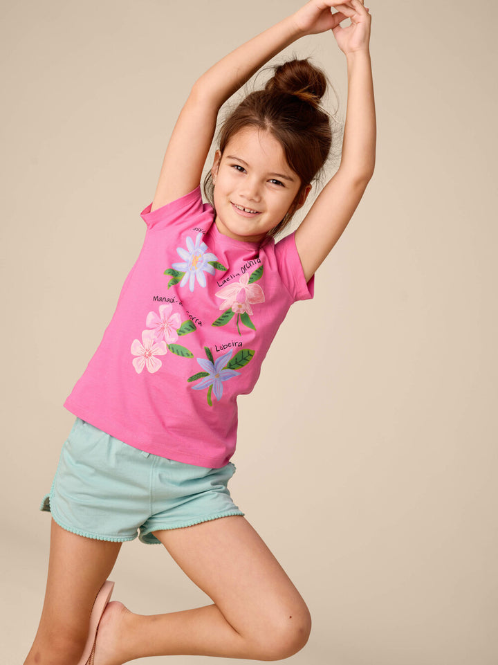 TEA COLLECTION NIÑA TSHIRT ORCHID DISCOVERY CAROUSEL PINK