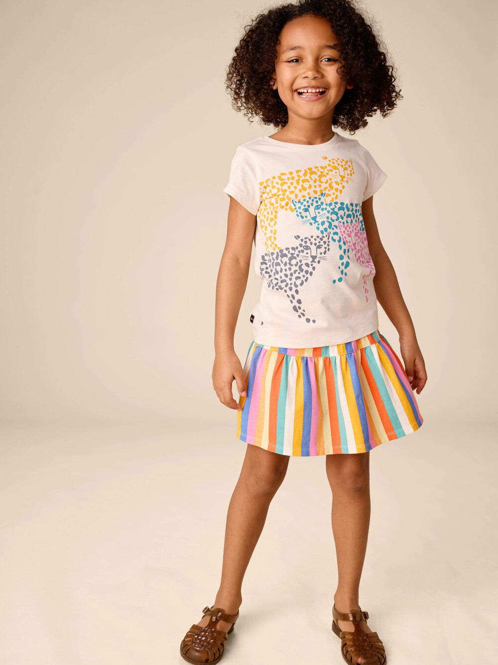 TEA COLLECTION NIÑA TSHIRT RAINBOW JAGUARS CHALK