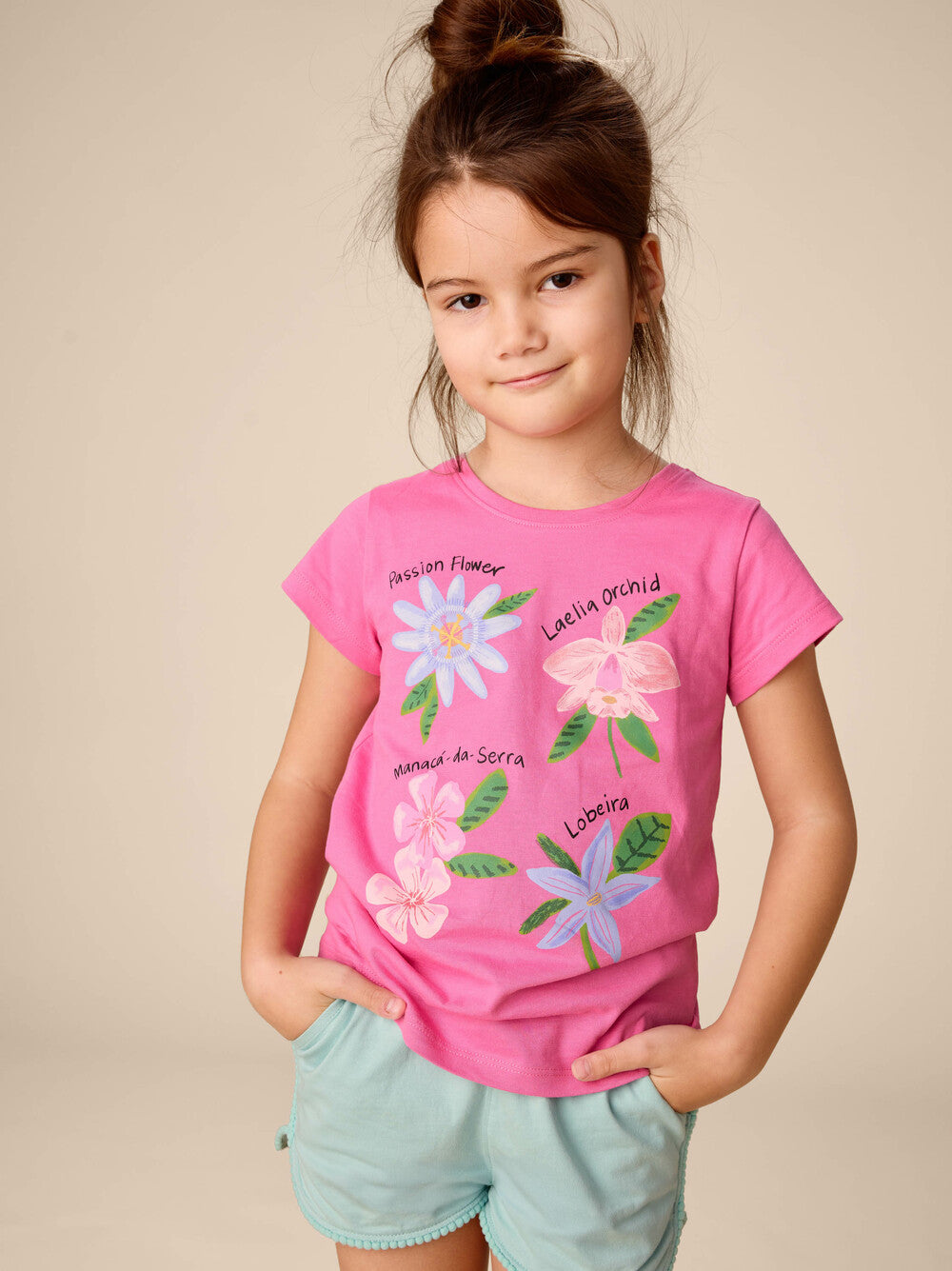 TEA COLLECTION NIÑA TSHIRT ORCHID DISCOVERY CAROUSEL PINK