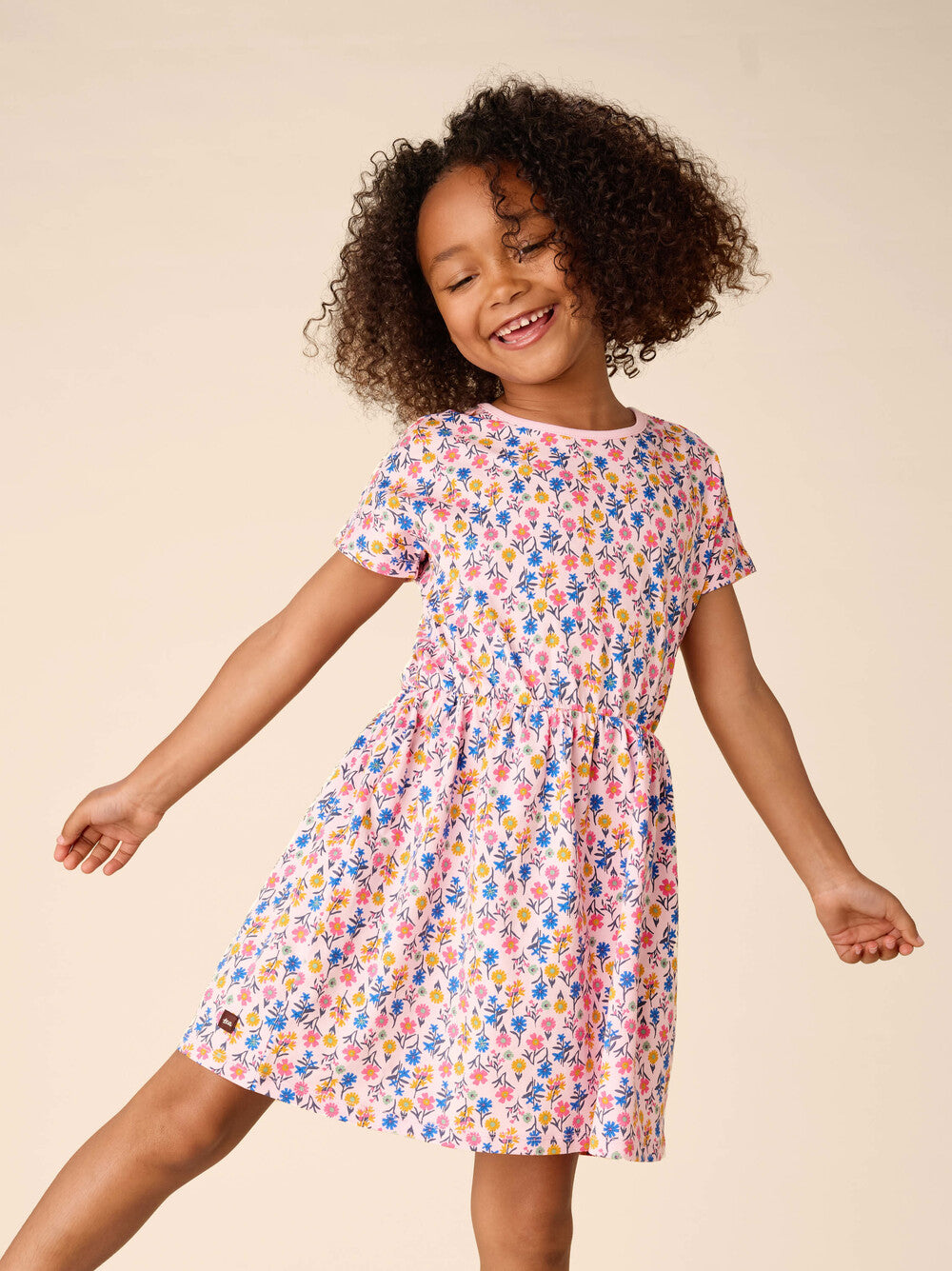 TEA COLLECTION NIÑA VESTIDO SHORT SLEEVE TWIRL