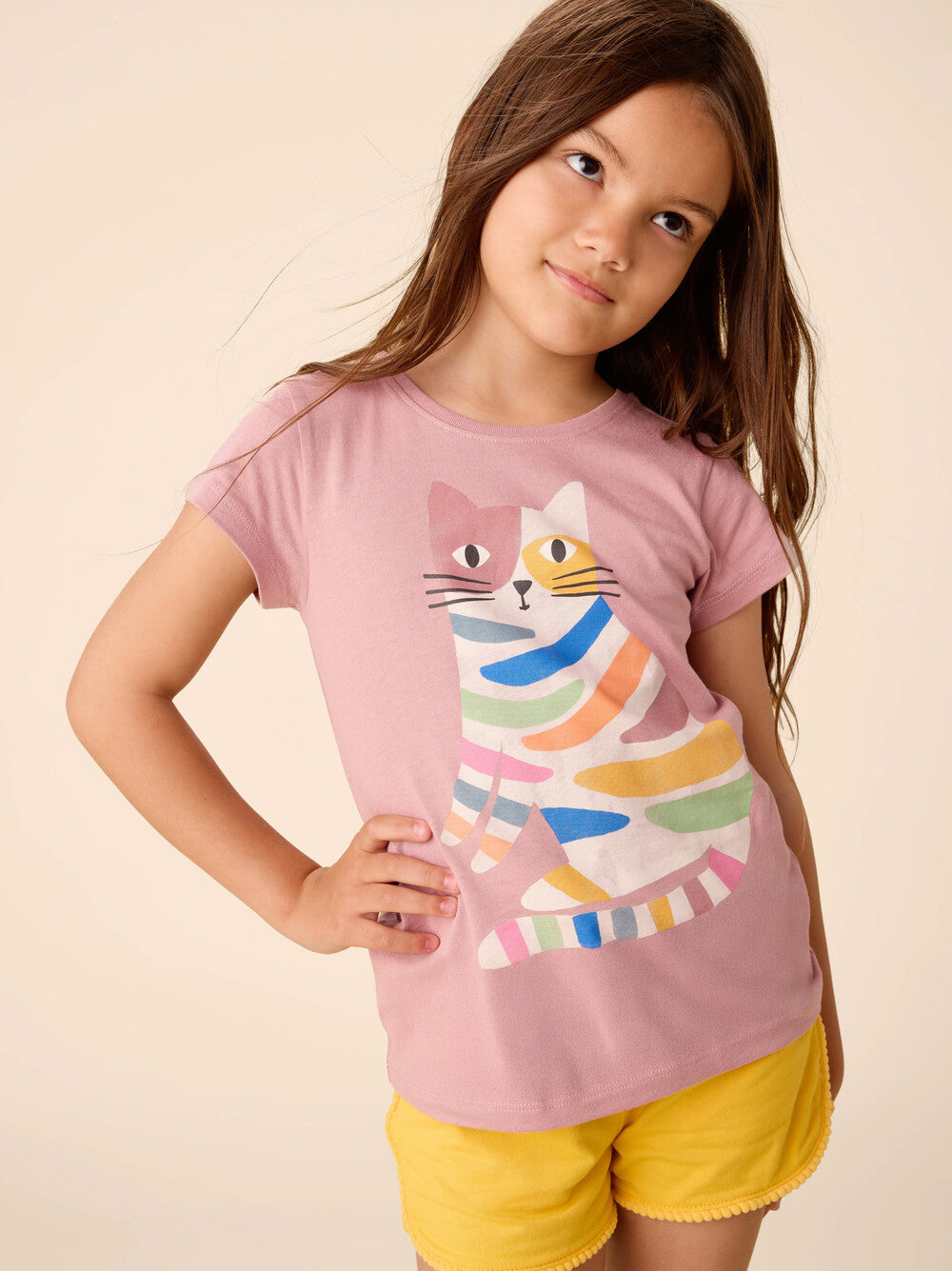 TEA COLLECTION NIÑA TSHIRT RAINBOW KITTY GRAPHIC