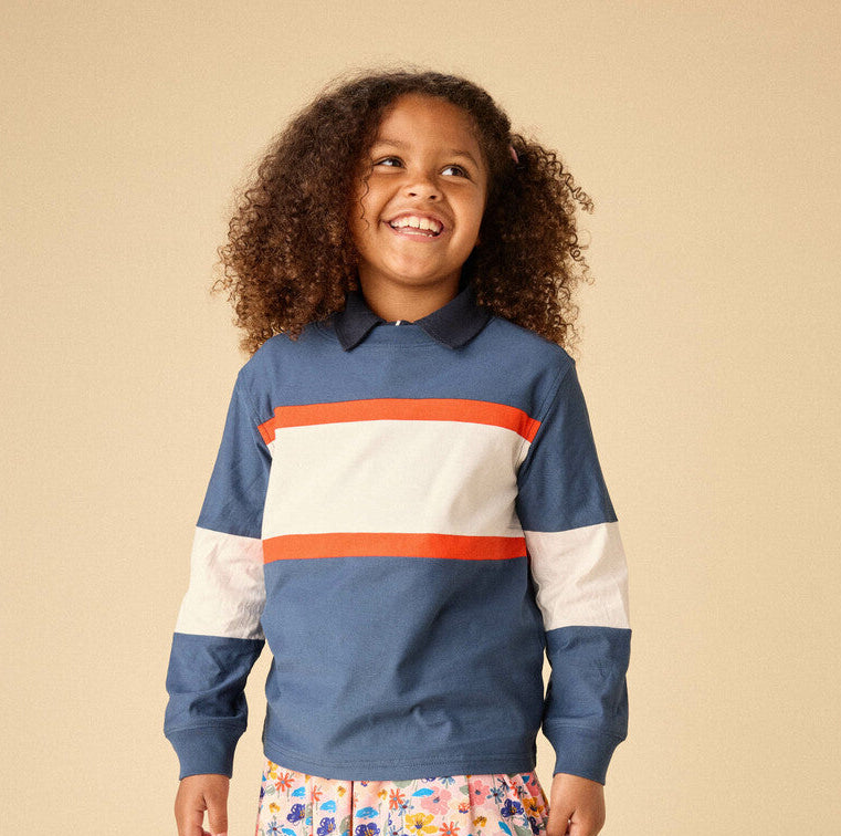 TEA COLLECTION NIÑO TSHIRT COLORBLOCK RUGBY JADE