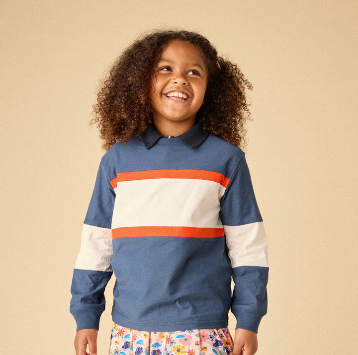 TEA COLLECTION NIÑO TSHIRT COLORBLOCK RUGBY JADE