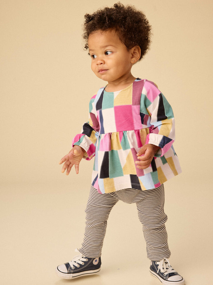 TEA COLLECTION BEBE NIÑA CONJ. DE PANTALON BOHO & BABY POJAGI PATCHWORK