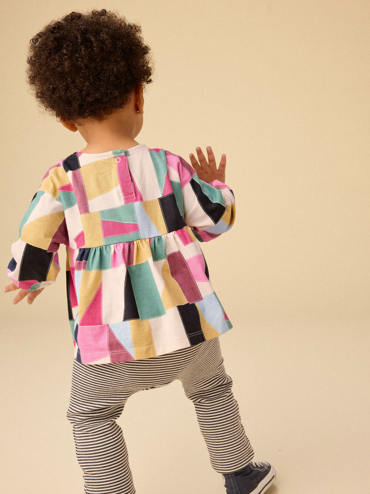 TEA COLLECTION BEBE NIÑA CONJ. DE PANTALON BOHO & BABY POJAGI PATCHWORK