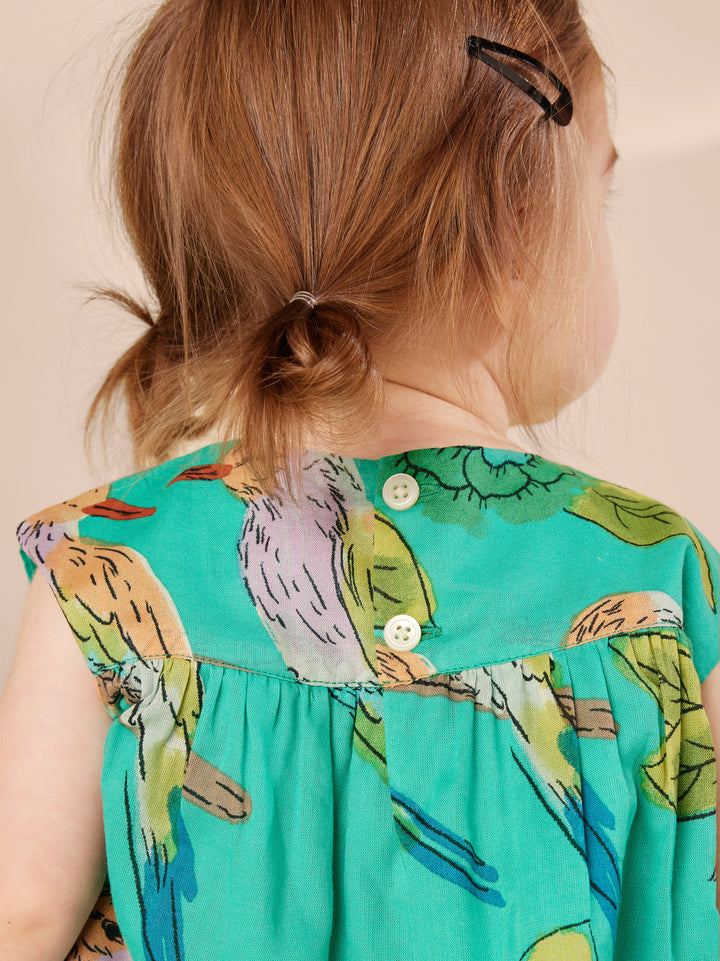 TEA COLLECTION BEBE NIÑA VESTIDO PRINTED EMPIRE LILAC BREASTED ROLLER
