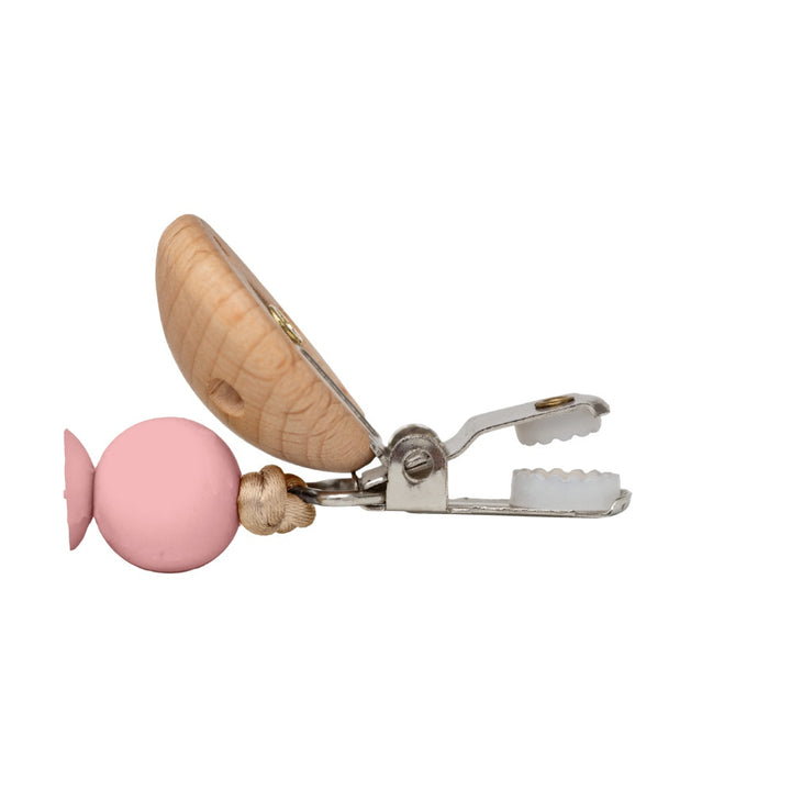 BUBA CLIP DE CHUPO DE SILICON Y BAMBU ROSA