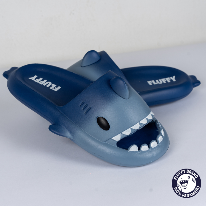 FLUFFY NIÑO CHANCLETA SHARK BLUE NAVY