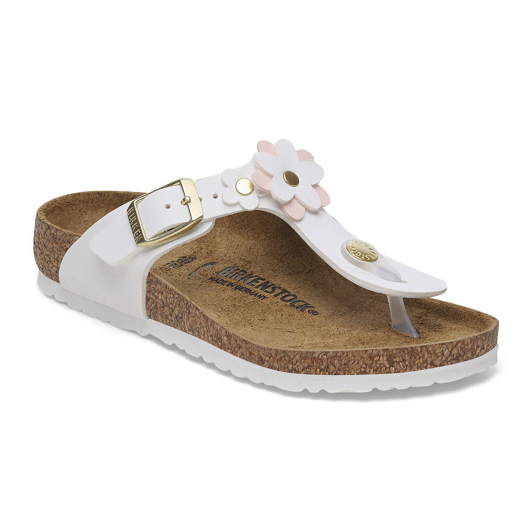 Sandalias Birkenstock Gizeh Flores para Niña – Blanco