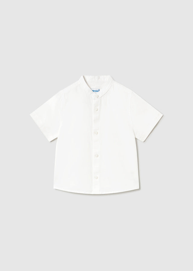 Mayoral Camisa M/c Lino Cuello Chino Blanco para Niño