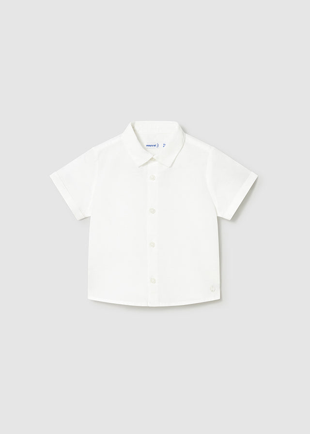 Mayoral Camisa M/c Lino Blanco para Bebé Niño