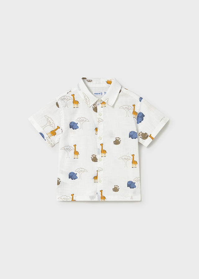 Mayoral Camisa M/c Estampada Blanco para Bebé Niño