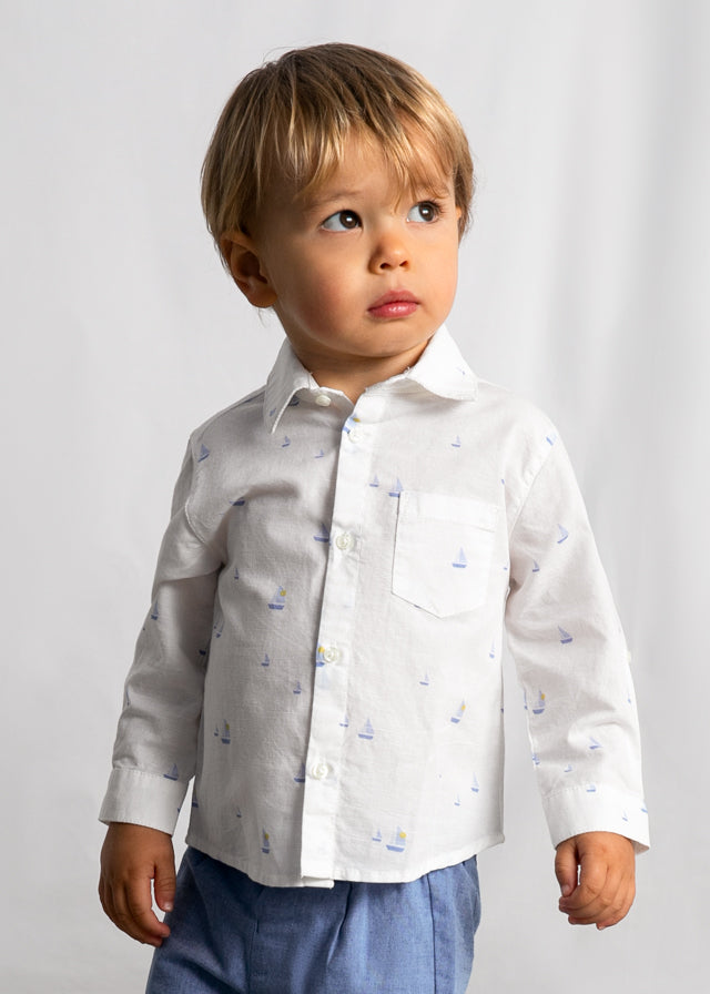 Mayoral Camisa M/l Lino Barcos para Niño